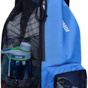 Swim Time Log Swim Bag Mesh Drawstring Backpack with Wet Pocket Beach Backpack for Swimming, Gym, and Workout Gear
