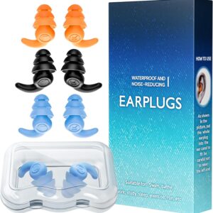 swim time log; Waterproof Swimming Ear Plugs for Adults, 3 Pairs Reusable Silicone; swimming ear plugs; waterproof swimming ear plugs;