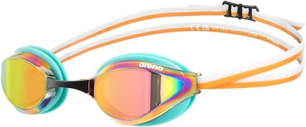 Unisex Python Racing Swim Goggles for Men and Women Anti-Fog No Leak Max Comfort Dual Strap, MirrorNon-Mirror Lens